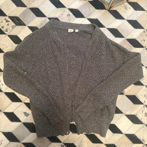 GAP PL MERINO KNIT BOMBER ZIPPER CARDIGAN - Picture 7 of 9
